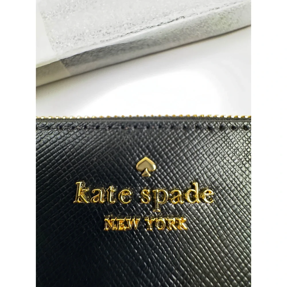 Kate Spade Lucy Small Card Holder Wristlet Black New With Tags